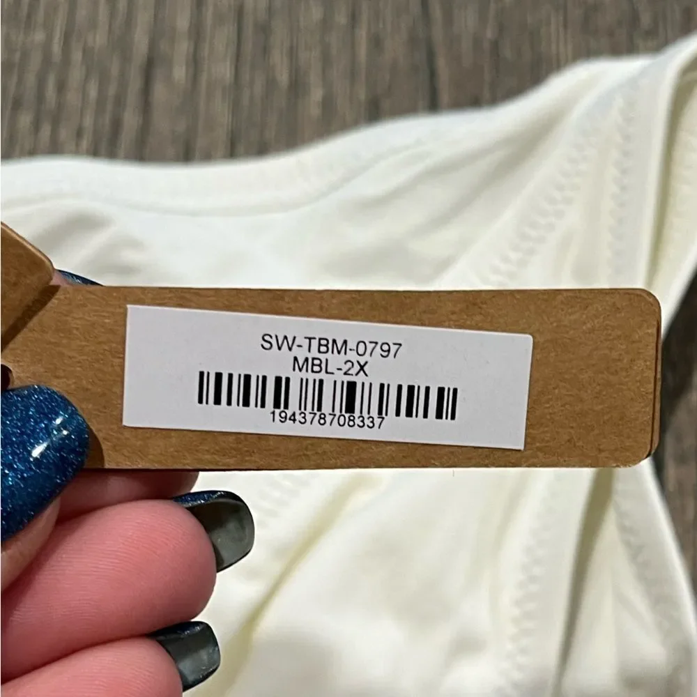 NWT Skims Signature Swim Dipped Tie Bikini Bottom Beach Swimwear Marble Size 2X